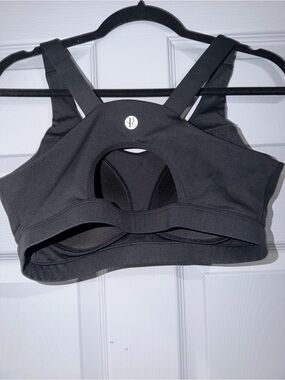Running Girl Black Cutout Active Sports Bra